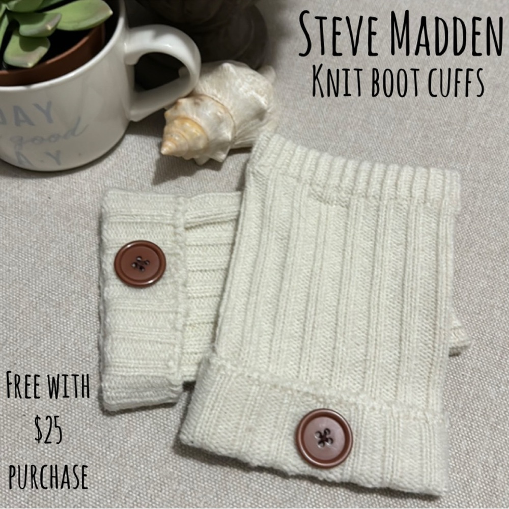 Free With $25 Purchase-Knit Boot Cuffs-Cream-GUC-Steve Madden